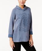 Style & Co Petite Embroidered Hoodie, Only At Macy's