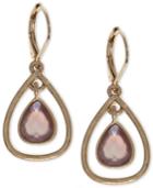 Lonna & Lilly Gold-tone Teardrop Stone Orbital Drop Earrings