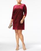 Jessica Howard Plus Size Burnout Velvet Shift Dress