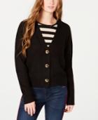 Ultra Flirt Juniors' Cropped Button-front Cardigan