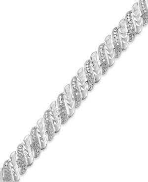 Diamond Accent Swirl Bracelet In Sterling Silver