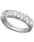 Diamond Ring, 14k White Gold Five Certified Diamond Station Band (2 Ct. T.w.)