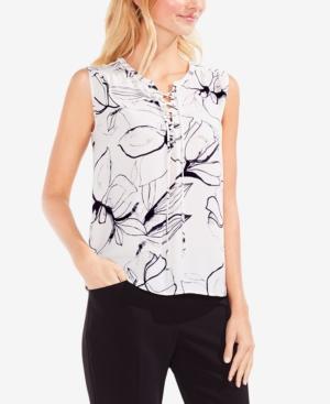 Vince Camuto Printed Lace-up Top