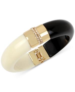 M. Haskell For Inc Gold-tone Jet And White Resin Hinge Bracelet, Only At Macy's