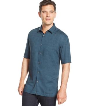 Alfani Short Sleeve Slub Print Shirt