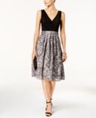 R & M Richards Rosette Fit & Flare Dress