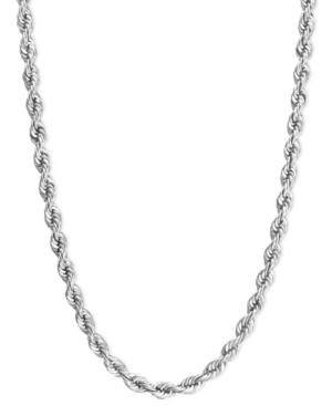 20 Rope Chain Necklace In 14k White Gold