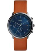 Fossil Men's Chronograph Chase Timer Luggage Leather Strap Watch 42mm