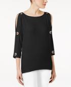 Cable & Gauge Grommet-trim Cold-shoulder Top