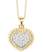 Diamond Heart Pendant Necklace (1/4 Ct. T.w.) In 14k Gold-plated Sterling Silver