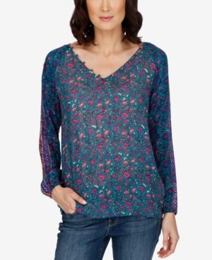 Lucky Brand Printed V-neck Top