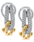 Duo By Effy Diamond Knot Two-tone Earrings (1/3 Ct. T.w.) In 14k White Gold And 14k Yellow Gold