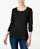 Karen Scott Long-sleeve Scoop-neck Top, Only At Macy's