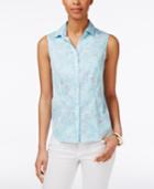Charter Club Sleeveless Floral-print Shirt, Only At Macy's