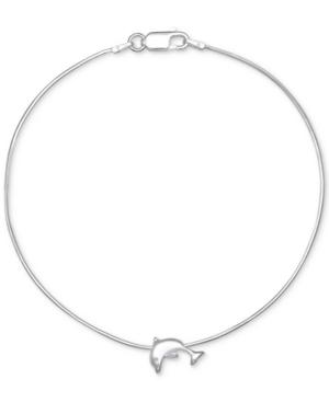 Giani Bernini Dolphin Ankle Bracelet In Sterling Silver, Only At Macy's