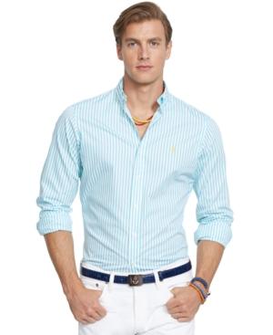 Polo Ralph Lauren Men's Long Sleeve Striped Poplin Shirt