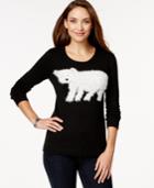 Style & Co. Petite Polar Bear Pullover Sweater, Only At Macy's