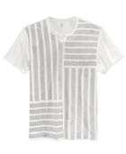 Inc International Concepts Men's Pine Blocked-stripe Split-neck T-shirt, Only At Macy's