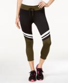 Energie Active Juniors' Paz Striped Colorblocked Capri Leggings