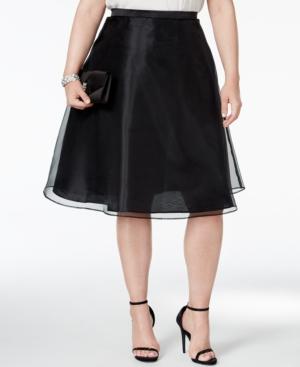 Msk Plus Size Chiffon A-line Skirt