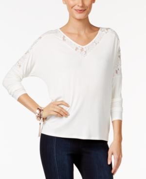 Thalia Sodi Lace-trim Top, Created For Macy's