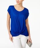Inc International Concepts Petite Twist-front Top, Only At Macy's