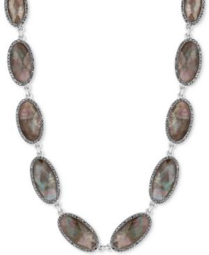 Lucky Brand Silver-tone Mother-of-pearl-look Collar Necklace