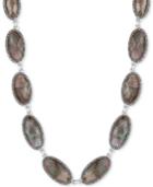 Lucky Brand Silver-tone Mother-of-pearl-look Collar Necklace