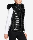 Tommy Hilfiger Faux-fur-trim Puffer Vest, Created For Macy's