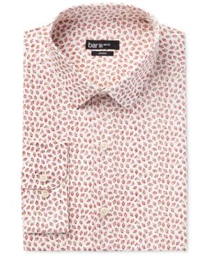 Bar Iii Men's Slim-fit Rust Foliage-print Dress Shirt, Only At Macy's