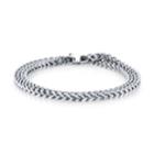 He Rocks 4mm Double Wrap Franco Chain Stainless Steel Bracelet, 17