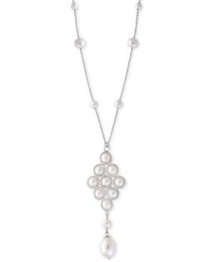 Pearl Lace By Effy Freshwater Pearl (4-1/2, 5-1/2, 6-1/2, 9-1/2mm) Pendant Necklace In Sterling Silver