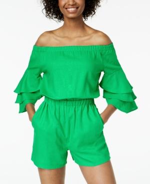 Xoxo Juniors' Off-the-shoulder Tiered-sleeve Romper