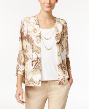 Alfred Dunner Petite Twilight Point Layered-look Top