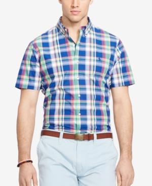 Polo Ralph Lauren Big And Tall Short-sleeve Checked Poplin Shirt