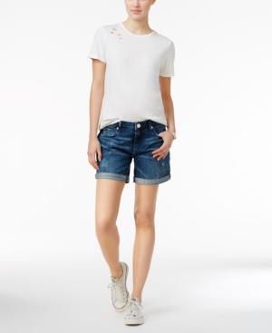 True Religion Emma Cobalt Rush Wash Denim Shorts