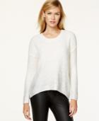 Bar Iii Metallic High-low Sweater