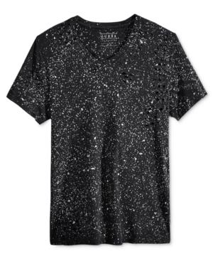 Guess Men's Ripped Graphic-print V-neck T-shirt