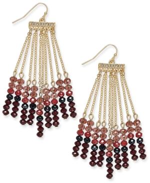 Inc International Concepts Gold-tone Multicolor Bead Fringe Drop Earrings, Only At Macy's