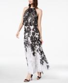 Msk Chain-neck Pleated Blouson Gown