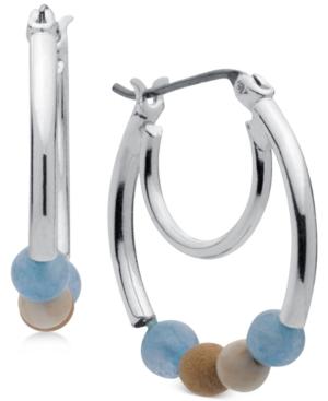 Nine West Beaded Double Hoop Earrings