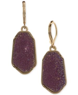 Lonna & Lilly Gold-tone Burgundy Stone Drop Earrings