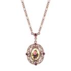 2028 Rose Gold-tone Purple Crystal Flower Pendant Necklace 28