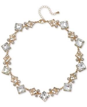 Jewel Badgley Mischka Gold-tone Crystal Square Collar Necklace, 16 + 3 Extender