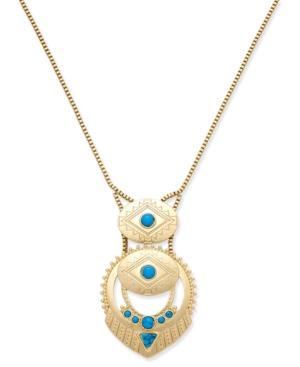 Danielle Nicole Gold-tone Turquoise-look Stone Spirit In The Night Necklace