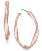 Charter Club Rose Gold-tone Twist Hoop Earrings, Created For Macy's