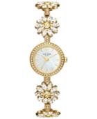 Kate Spade New York Women's Gold-tone Stainless Steel And Crystal Daisy Bracelet Watch 20mm Ksw1083