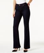 Inc International Concepts Curvy-fit Dark Blue Wash Flared Jeans, Only At Macy's