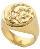 Degs & Sal Men's Spartan Signet Ring 14k Gold-plated Sterling Silver