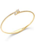 Eliot Danori Gold-tone Crystal Bypass Hinge Bangle Bracelet